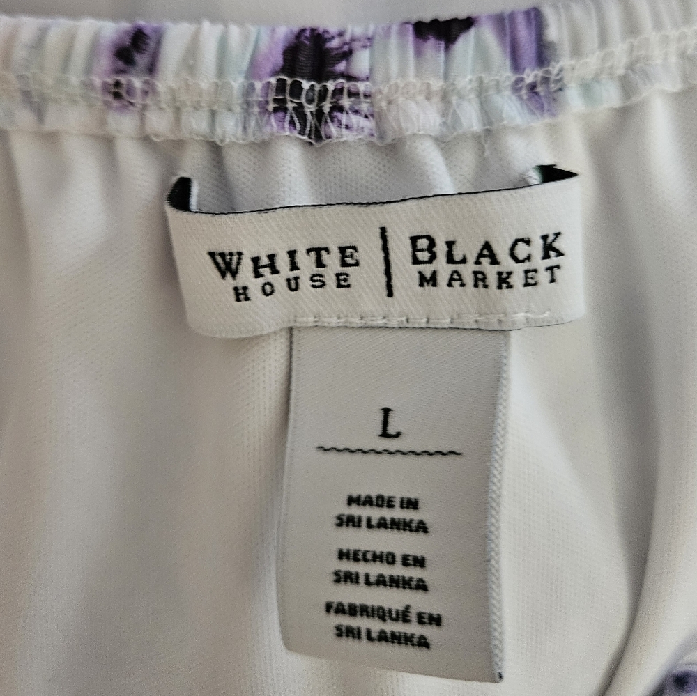 NWOT WHBM white & purple cold shoulder sheath dress Womens Large - Picture 3 of 6